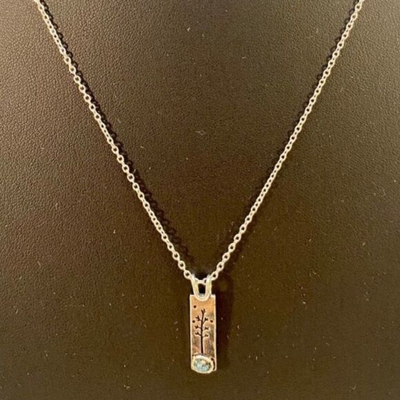 Sand Tree Necklace on Cable Chain. Small & Delicate. - Picture 7 of 7